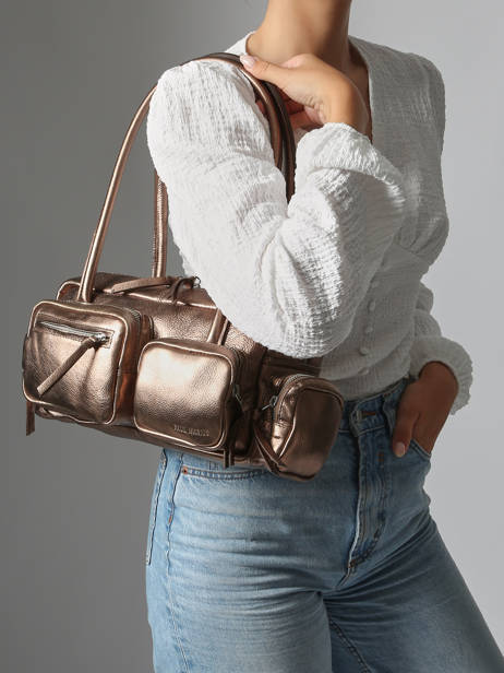 Schoudertas 90's Leder Paul marius Goud 90's BASSE90S ander zicht 1